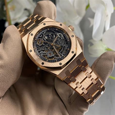 audemars piguet royal oak rose gold openworked watch|audemars piguet royal oak sale.